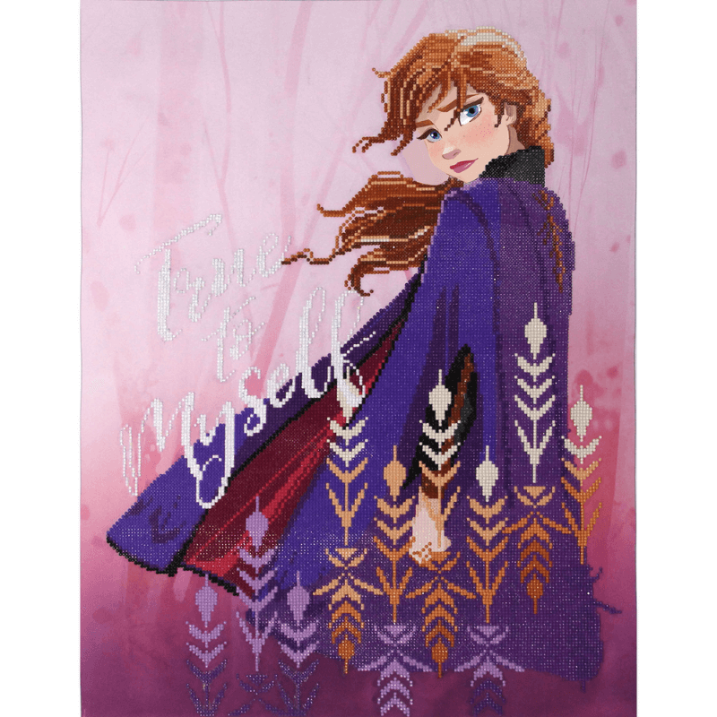 The Diamond Dotz Frozen True to Myself 5D Embroidery Facet Art Kit comes with everything you need to finish the project. It's simple, quick, and enjoyable to do!