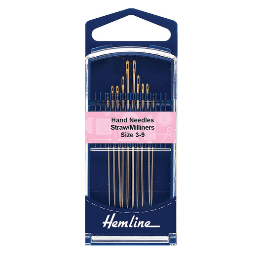 The point of Hemline Straw/Milliner Hand Sewing Needles is sharp. They're long and thin, with very little expansion at the eye, like a piece of straw. Popular for Embroidery work.