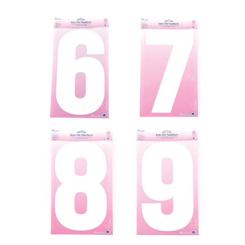 Hemline Hangsell Iron On Number 6-9 Extra Large White