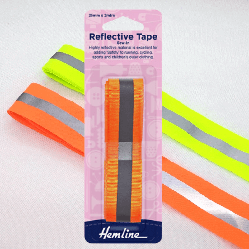 Hemline Reflective Tape Sew-in provides added safety when cycling, walking, or running at night.