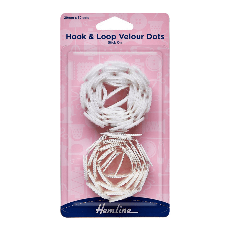 Hemline Hook & Loop Tape / Dots of Superior Quality With Hundreds Of Uses Around The House, In The Car, Outside, And For Crafts, Quick And Easy To Attach