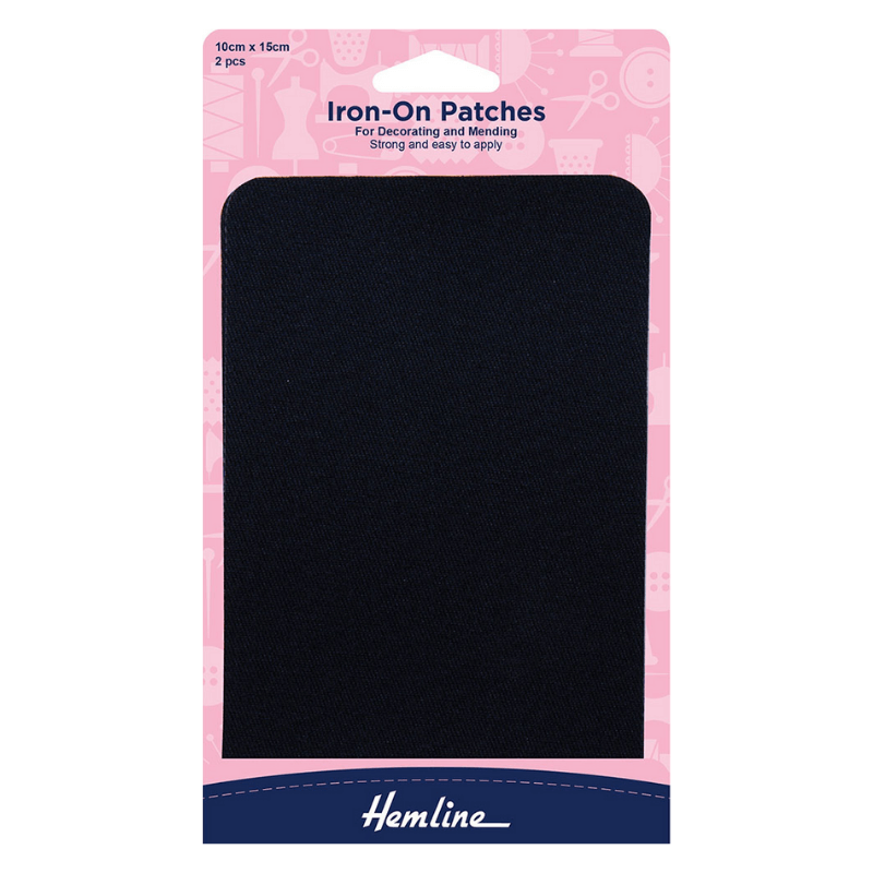 Hemline Iron-On Patches Navy
