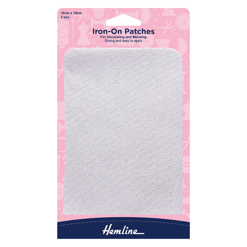 Hemline Iron-On Patches White