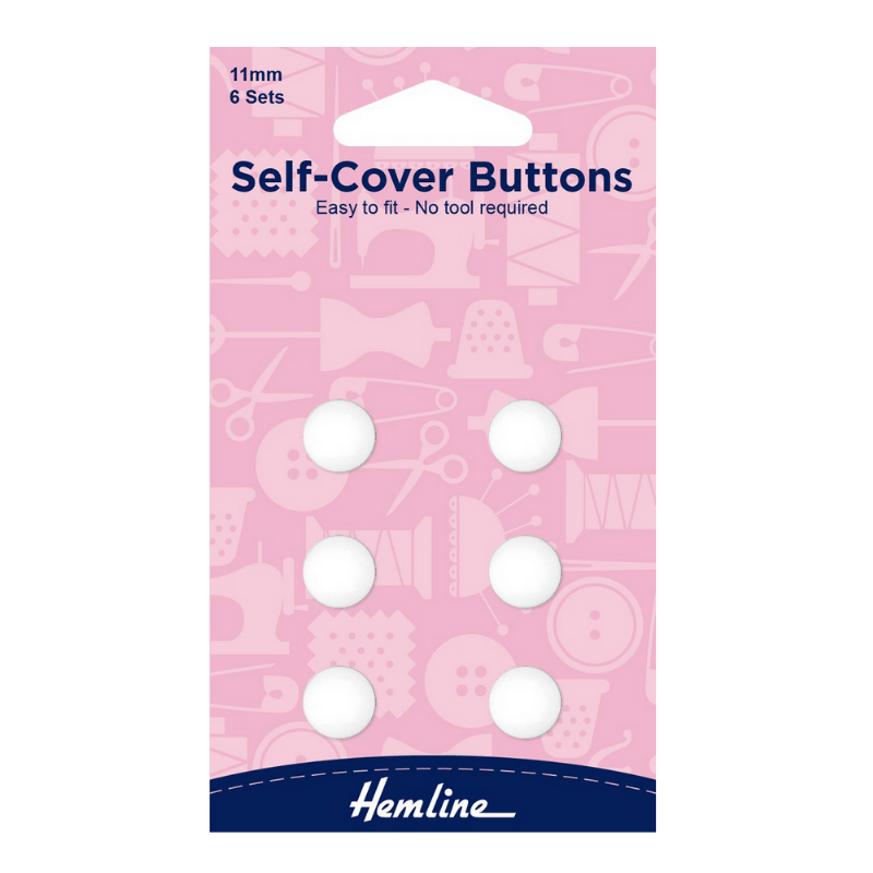 Hemline Self Cover Buttons Plastic 11mm