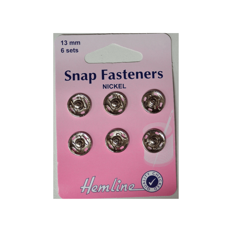 Hemline Snap Fast Metal Nickel 13mm