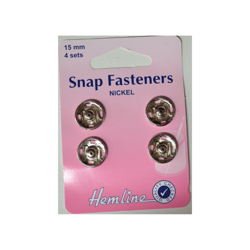 Hemline Snap Fast Metal Nickel 15mm