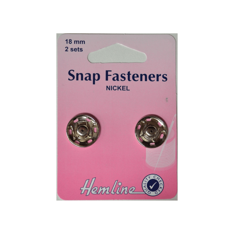 Hemline Snap Fast Metal Nickel 18mm