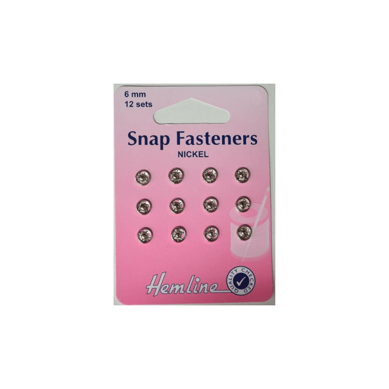 Hemline Snap Fast Metal Nickel 6mm