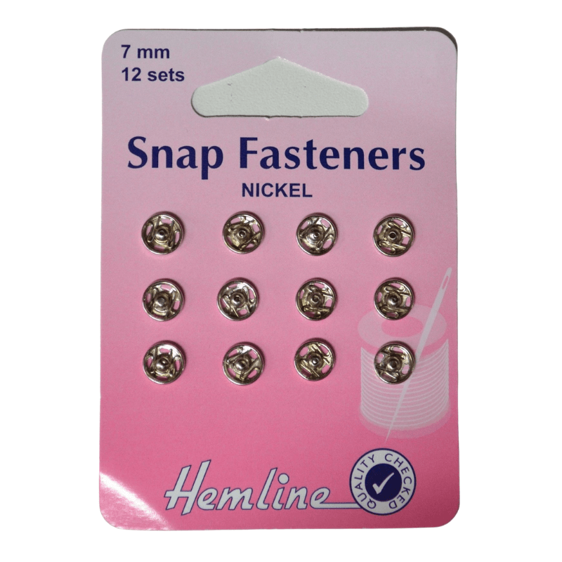 Hemline Snap Fast Metal Nickel 7mm