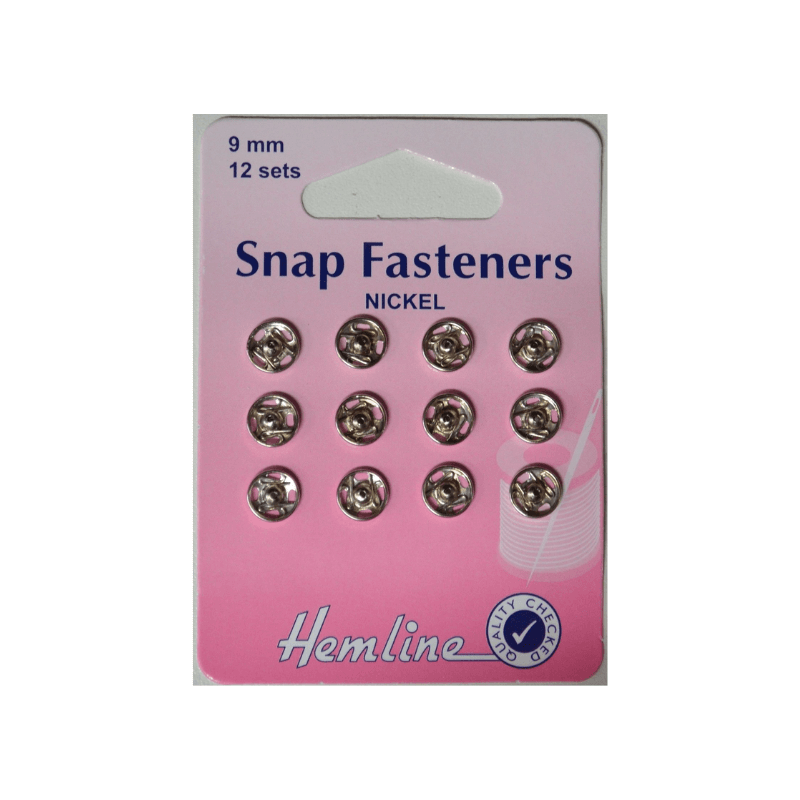 Hemline Snap Fast Metal Nickel 9mm