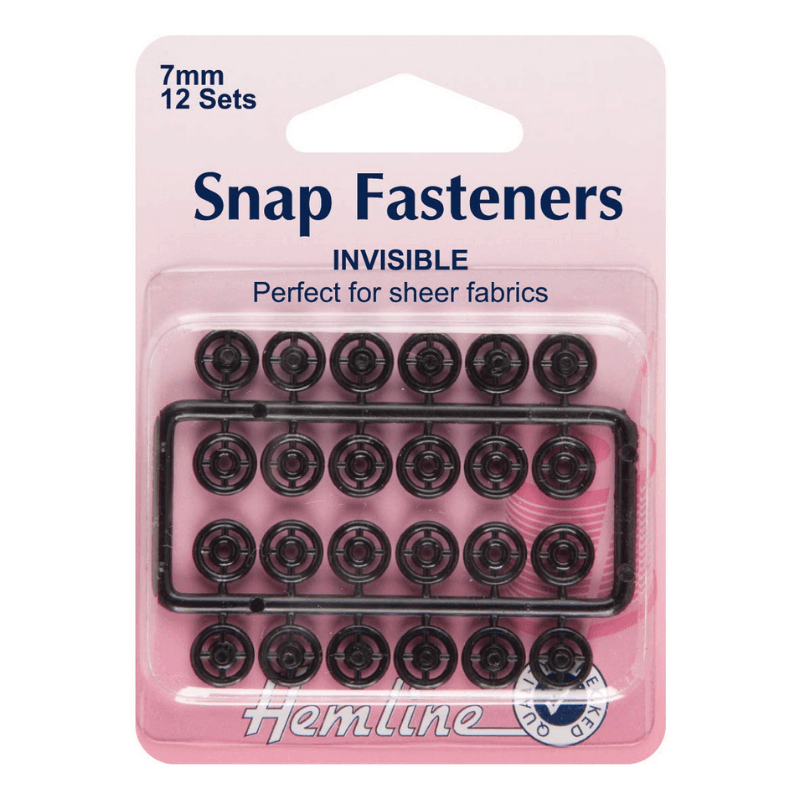 Hemline Snap Fast Nylon Black