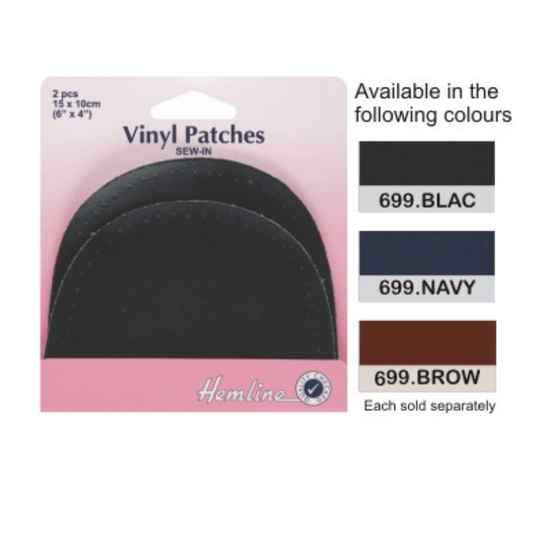 Hemline Vinyl Patches Black