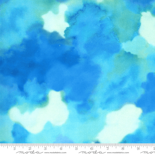 Moda Fabrics Fanciful Forest Turquoise Clouds  33575-15