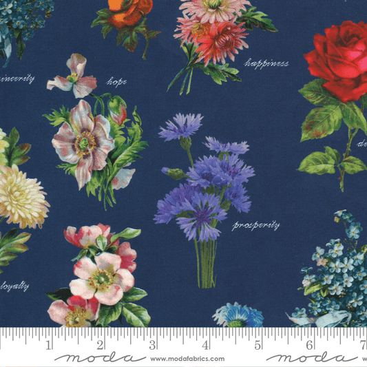 Moda Fabrics Flea Market Fresh Navy 7372-15