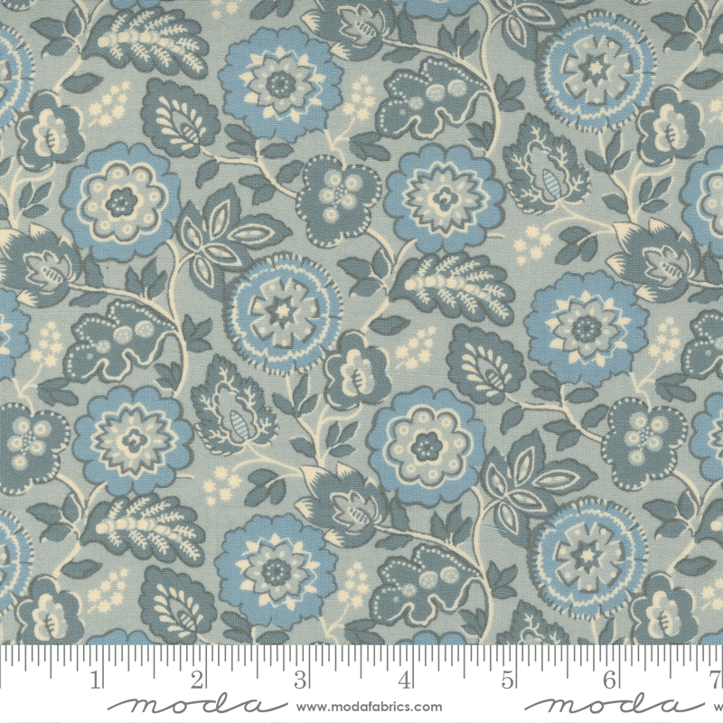 Moda Fabrics La Vie Boheme Ciel Blue Roma Floral 13903-13