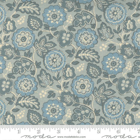 Moda Fabrics La Vie Boheme Ciel Blue Roma Floral 13903-13
