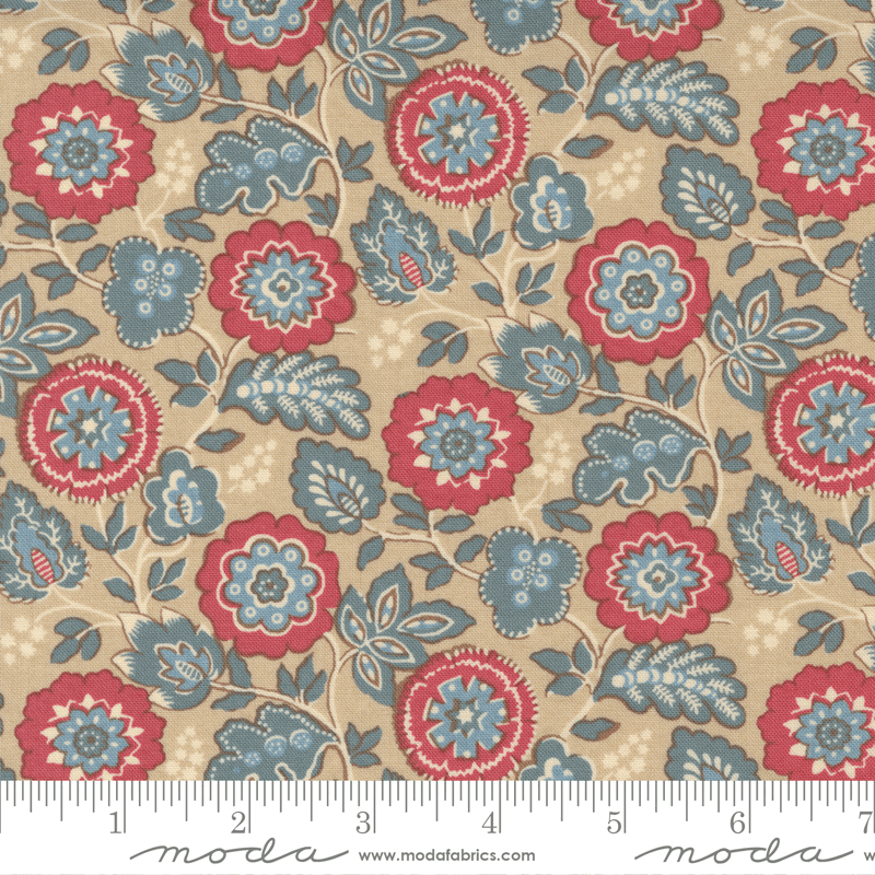Moda Fabrics La Vie Boheme Oyster Roma Floral 13903-14