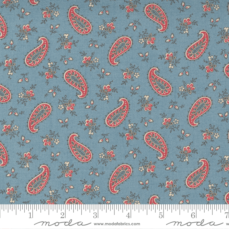 Moda Fabrics La Vie Boheme French Blue Marcel Paisley 13904-13