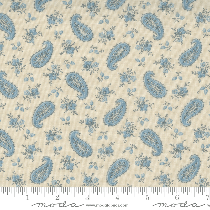 Moda Fabrics La Vie Boheme French Blue Marcel Paisley 13904-20