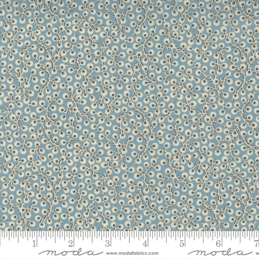 Moda Fabrics La Vie Boheme French Blue Dot Vine 13907-14