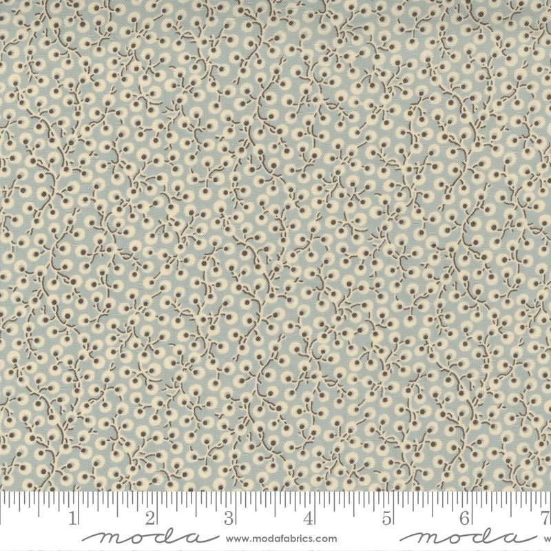Moda Fabrics La Vie Boheme Ciel Blue Dot Vine 13907-15