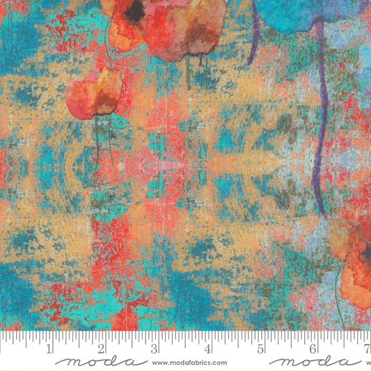 Moda Fabrics Lipstick Cowgirl Floral Collage Watercolor 31721-11