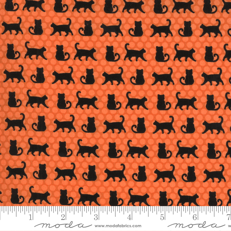 Moda Fabrics Midnight Magic 2 Pumpkin Cat Parade 24102-14