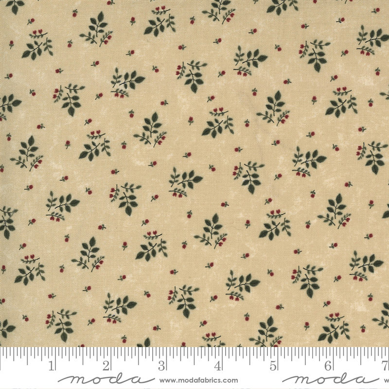 Moda Fabrics Prairie Dreams Tan Leaves & Berries 9653-11
