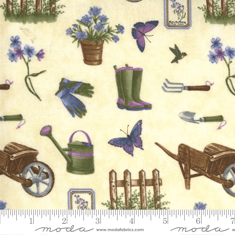 Moda Fabrics Violet Hill Eggshell Elements Yardage 6821-17