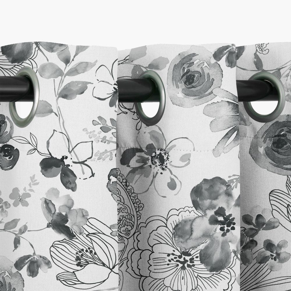 Nettex Glynis Ready-Made Curtains - Ring Top Charcoal
