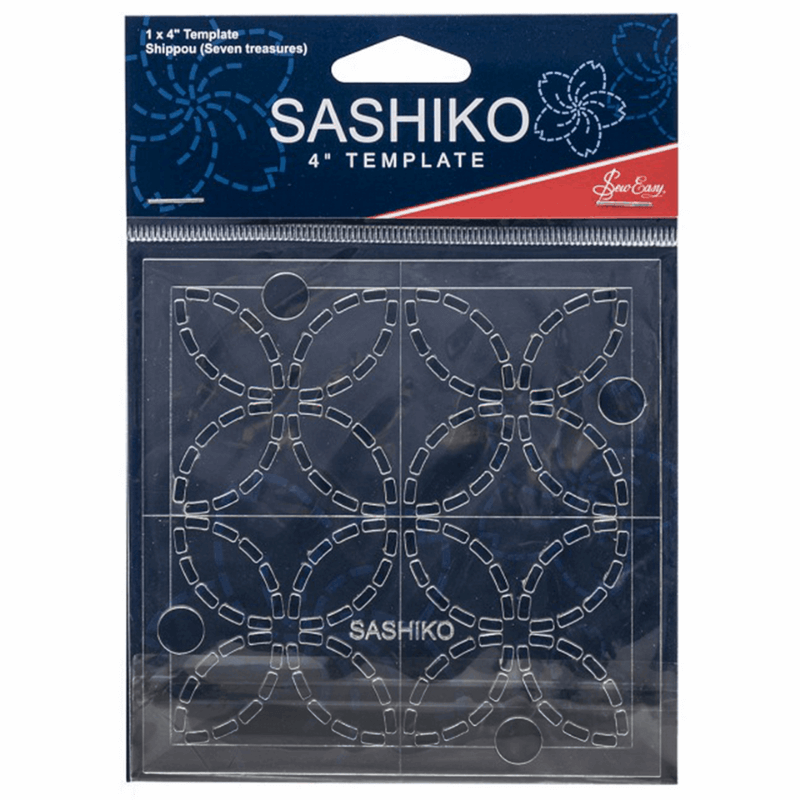 A four-inch template for making a Sashiko seven-treasures pattern.