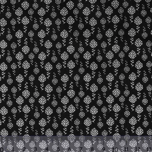 Sew Easy Artichoke Print Cotton Fabric Black