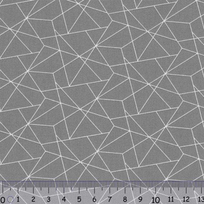 Sew Easy Geo Print Cotton Fabric Grey