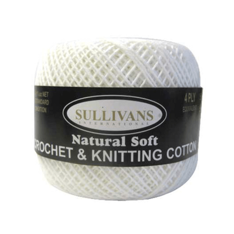 Sullivans Crochet Cotton Natural Soft cotton yarn offers a gentle finish that is all-purpose ideal for vests