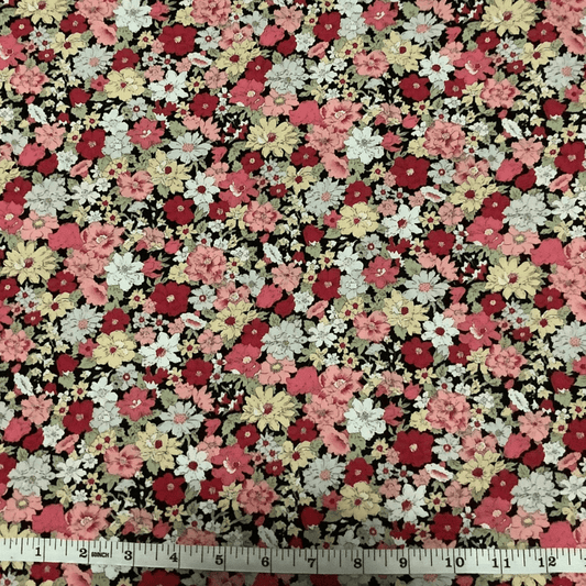 Belleboo Fabric Floral Retro Red and Pink