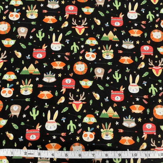 Belleboo Fabric Forest Friends on Black