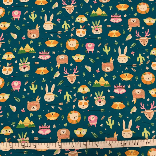 Belleboo Fabric Forest Friends on Blue
