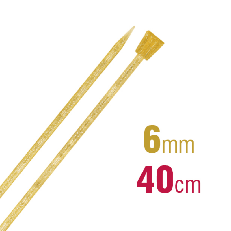 Add some glitz to your needle collection with the gold glitter Addi Champagne/Gold Knitting Needles! These needles are made of high-quality plastic and are ideal for persons who are allergic to nickel. While knitting with thicker yarns, the needles must remain lightweight and pleasant.