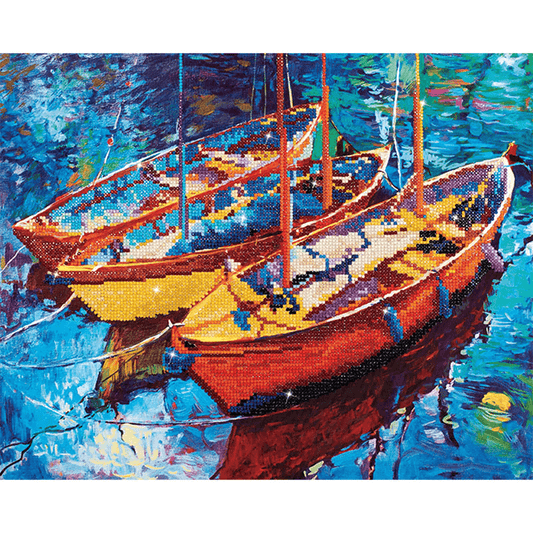 The Diamond Dotz Dream Boats Kit comes with everything you need to finish the project. It's simple, quick, and enjoyable to do!