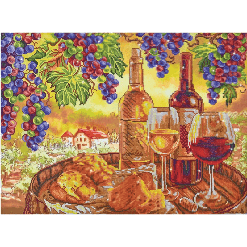 The Diamond Dotz Embroidery Facet Art Les Vins De Campagne, Round Dots, Boxed Kit comes with everything you need to finish the project. It's simple, quick, and enjoyable to do!