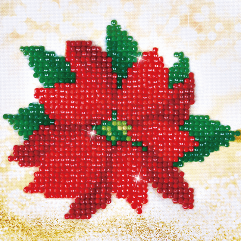 The Diamond Dotz Poinsettia Kit comes with everything you need to finish the project. It's simple, quick, and enjoyable to do!