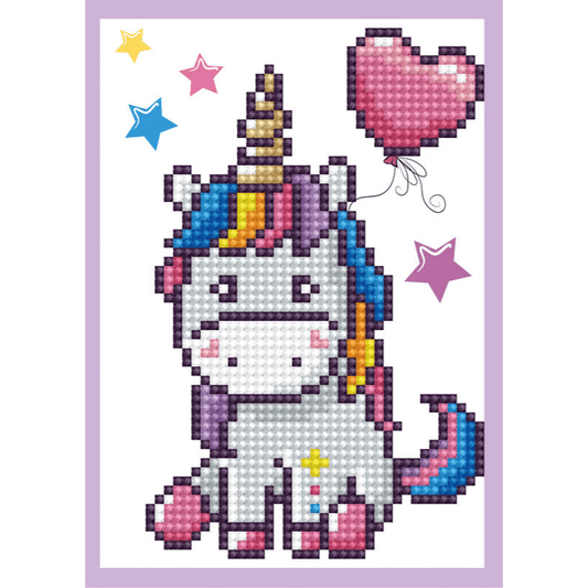 The Diamond Dotz Welcome Baby Embroidery Facet Art Greeting Card Kit comes with everything you need to finish the project. It's simple, quick, and enjoyable to do!