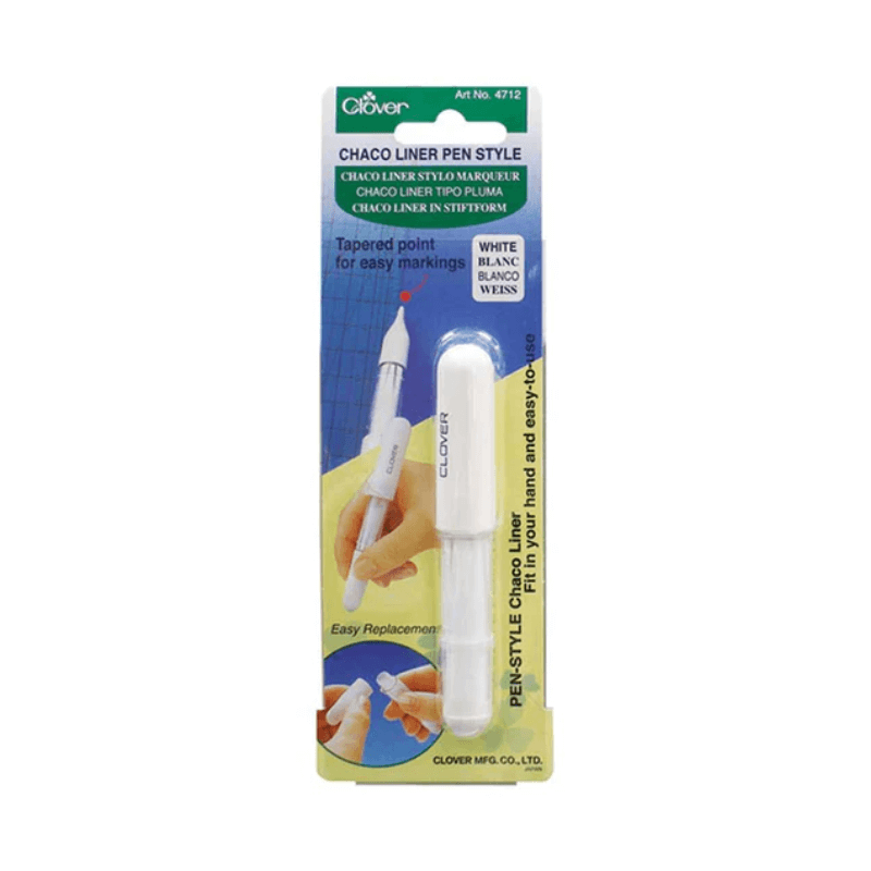 Clover Chaco Liner Pen Style powder-based chalk for drawing thin, beautiful lines.