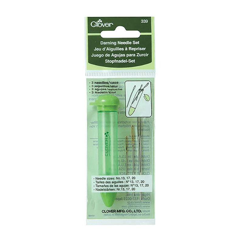Clover Darning needles are essential for hand-knitting, including darning and grafting.