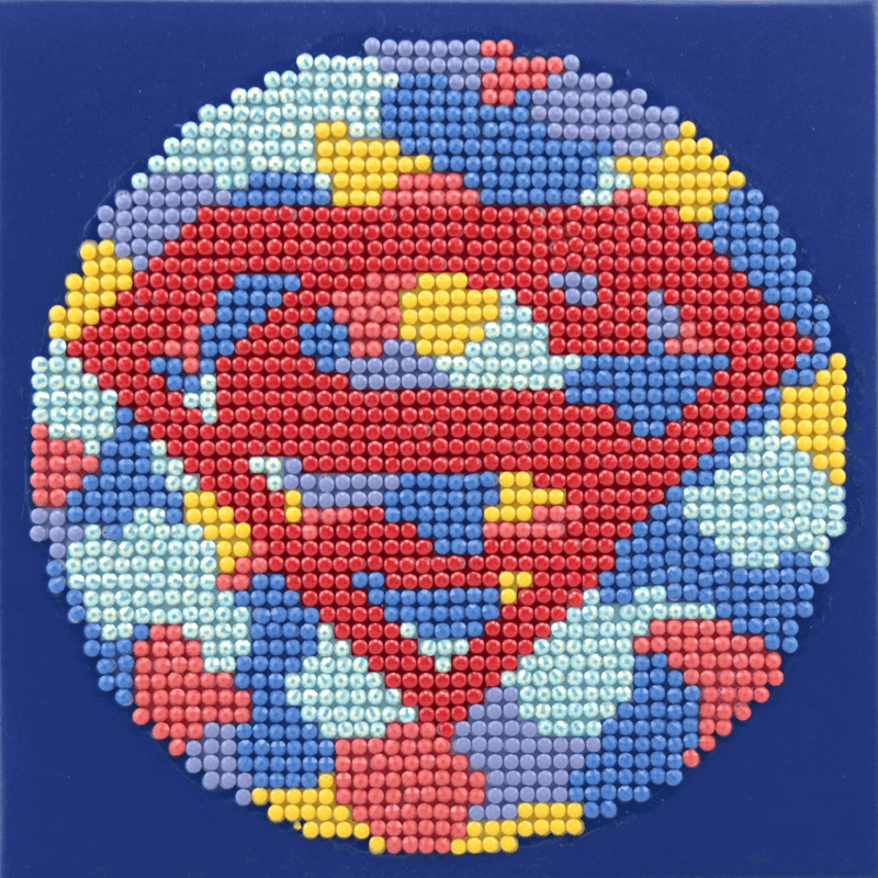 Diamond Dotz® Box Superman comes pre-folded and ready to hang or sit on your desk.  With the Diamond Dotz Box 15cm x 15cm, you may enjoy the art of diamond dotting while also creating visually appealing decorative artwork.