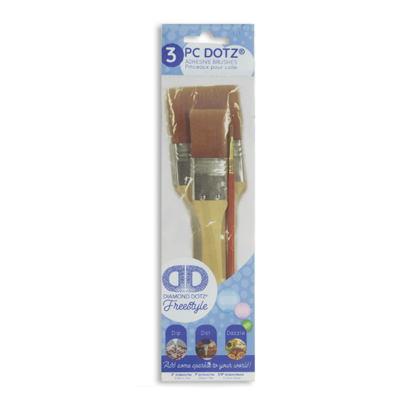 Diamond Dotz Freestyle Brush Pack Deluxe 3pc- Three brush sizes allow you to cover large and small areas depending on the size of your project.