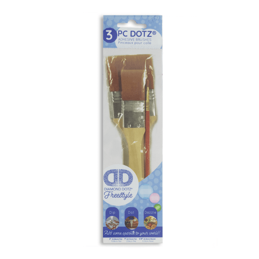 Diamond Dotz Freestyle Brush Pack Deluxe 3pc- Three brush sizes allow you to cover large and small areas depending on the size of your project.