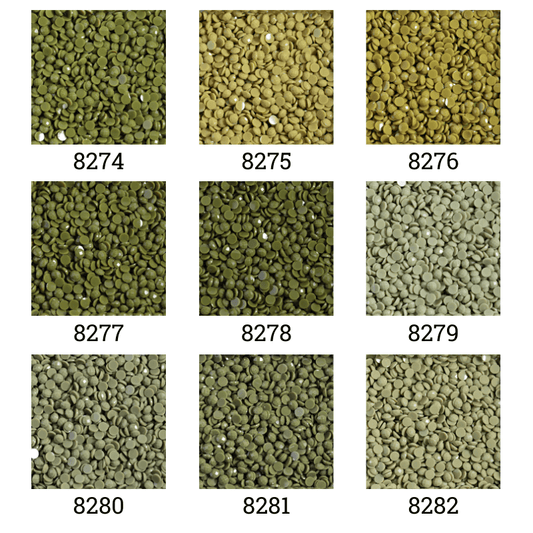 Diamond Dotz Freestyle Dots 12grams May Green, Light Khaki, Khaki, Army Green, Winter Green, Eucalypt 8274 8275 8276 8277 8278 8279 8280 8281 8282