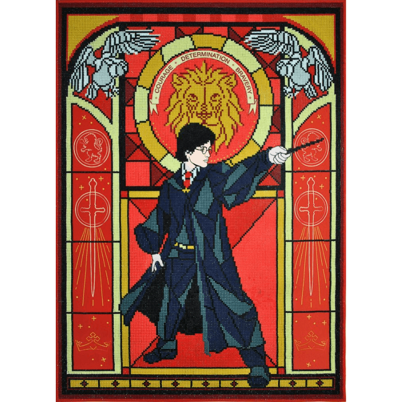 The Diamond Dotz Harry Potters Harry Stained Glass Kit comes with everything you need to finish the project. It's simple, quick, and enjoyable to do!