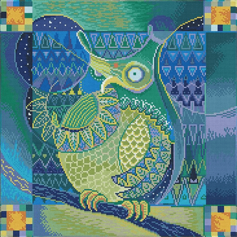 The Diamond Dotz Indian Owl 5D Embroidery Facet Art Kit comes with everything you need to finish the project. It's simple, quick, and enjoyable to do!